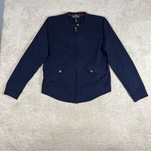 Lauren Ralph Lauren Women’s Jacket XL Blue Quilted Gold Zip Button Equestrian